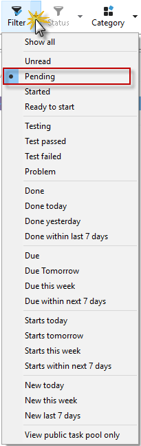 anzeigefilter setzen